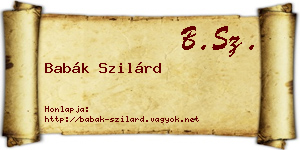 Babák Szilárd névjegykártya