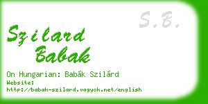 szilard babak business card