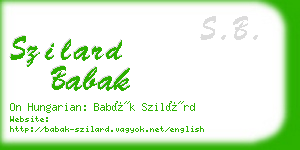 szilard babak business card